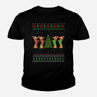 Dachshund Dog Christmas Ugly Sweater Dachshund Xmas Gift Youth T-shirt | Crazezy DE