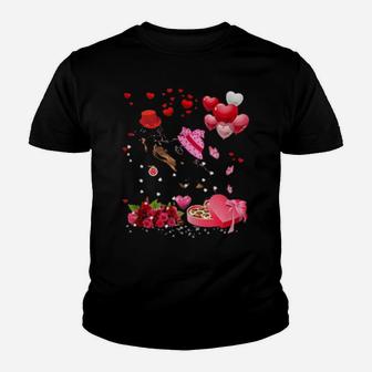 Dachshund Heart Valentines Day Love Dog Youth T-shirt - Monsterry AU