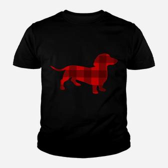 Dachshund Mama Womens Weenie Dog Plaid Gift Sweatshirt Youth T-shirt | Crazezy UK