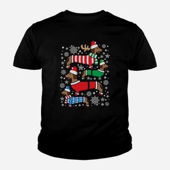 Dachshund Merry Christmas Weiner Ugly Sweatshirt Youth T-shirt | Crazezy
