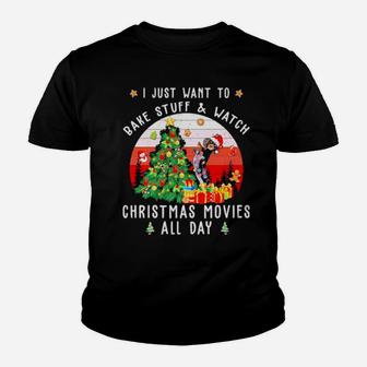 Dachshund Santa I Just Want To Bake Stuff Youth T-shirt - Monsterry DE