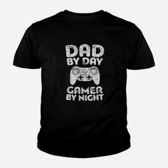 Dad By Day Gamer By Night Funny Gift Youth T-shirt | Crazezy