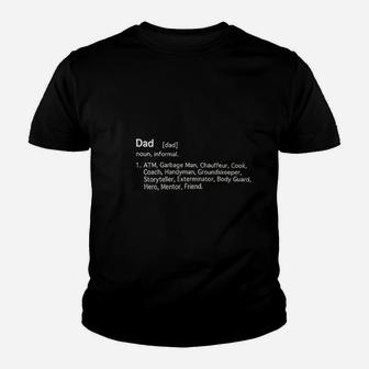 Dad Definition Fathers Day Youth T-shirt | Crazezy DE