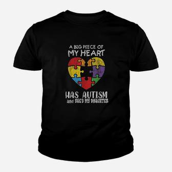 Dad Mom Daughter Autistic Kids Awareness Youth T-shirt | Crazezy CA