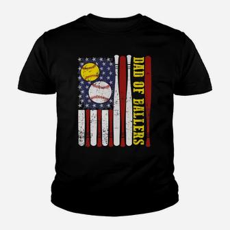 Dad Of Ballers T Shirt Funny Baseball Softball Gift From Son T-shirt Youth T-shirt - Thegiftio