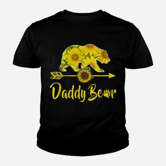 Daddy Bear Sunflower Funny Mother Father Gifts Youth T-shirt | Crazezy