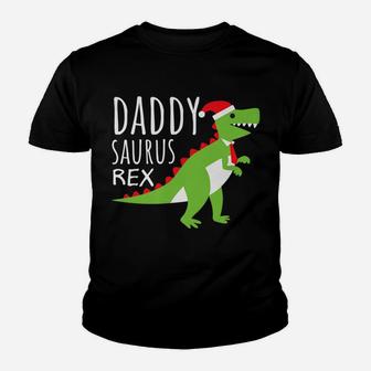Daddy Dad Saurus Family Matching Pajama Christmas Shirt Gift Youth T-shirt | Crazezy