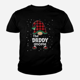 Daddy Gnome Buffalo Plaid Matching Christmas Gift Pajama Youth T-shirt | Crazezy