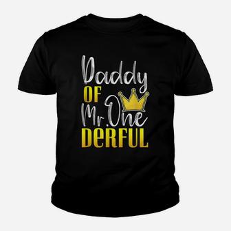 Daddy Of Mr Onederful 1St Birthday First Dad Matching Family Youth T-shirt | Crazezy
