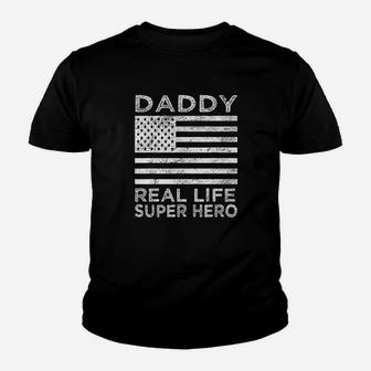 Daddy Real Life Super Hero Funny Day Gift For Dad Youth T-shirt | Crazezy AU