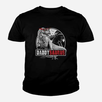 Daddysaurus Fathers Day Gift Trex Dad Dinosaur Youth T-shirt | Crazezy