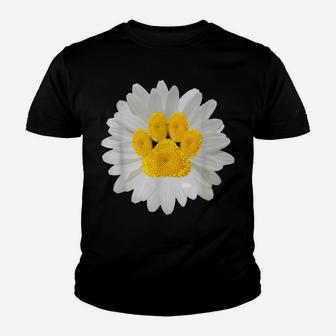 Daisy Dog Paw Print Hippie Puppy Pet Cool Animal Lover Youth T-shirt | Crazezy