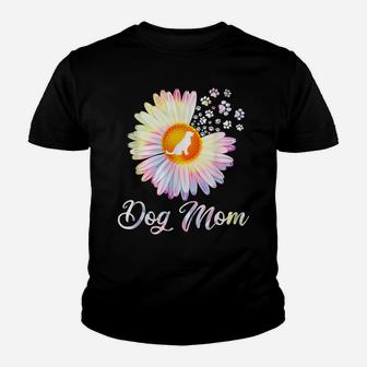 Daisy Flower Dog Mom Paw Footprint Funny For Men Women Youth T-shirt | Crazezy