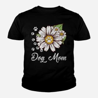 Daisy Flower Dog Mom Paw Footprint Funny Gift For Men Women Youth T-shirt | Crazezy UK
