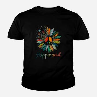 Daisy Peace Sign Hippie Soul Flower Lovers Gifts Youth T-shirt | Crazezy