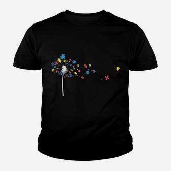 Dandelion Flower Puzzle Pieces Autism Awareness Shirts Gifts Youth T-shirt | Crazezy UK