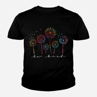 Dandelion Rainbow Flower Be Kind Colorful Dandelions Youth T-shirt | Crazezy UK