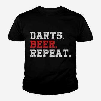 Darts Beer Repeat Dart-Player Funny Drinking Gift Youth T-shirt | Crazezy AU