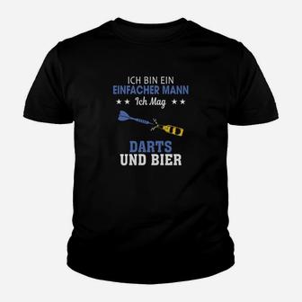 Darts und Bier Kinder Tshirt für Liebhaber - Einfacher Mann Design - Seseable