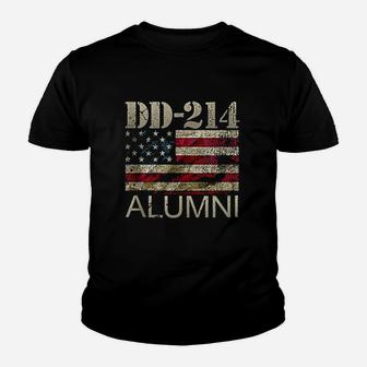 Dd-214 Army Alumni Vintage American Flag Youth T-shirt | Crazezy