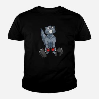 Deadlifting Cat Weightlifters Gym Workout Youth T-shirt | Crazezy CA