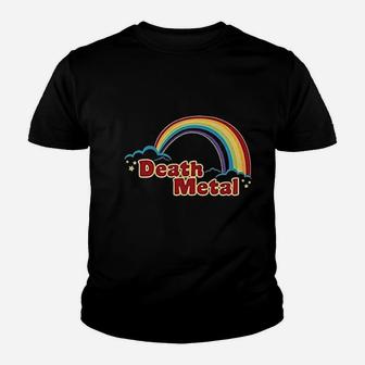 Death Metal Retro Rainbow 70S 80S Sarcastic Graphic Youth T-shirt | Crazezy UK