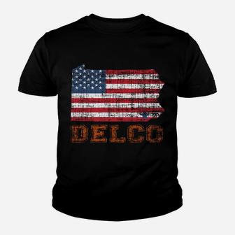 Delco Philadelphia American Usa Flag Pennsylvania Vintage Youth T-shirt | Crazezy