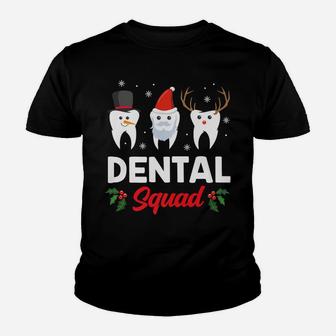 Dental Squad Clothing Holiday Gift Funny Christmas Dentist Youth T-shirt | Crazezy UK