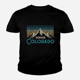 Denver Colorado Vintage Mountains Hiking Souvenir Gift Youth T-shirt | Crazezy CA