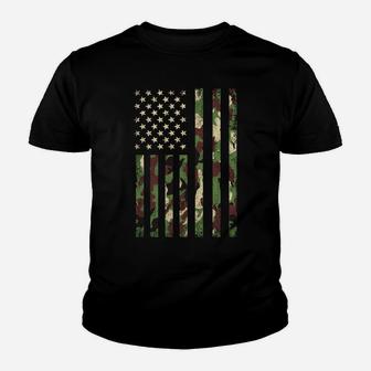 Desert Camo American Flag Military Tactical Camouflage Usa Youth T-shirt | Crazezy