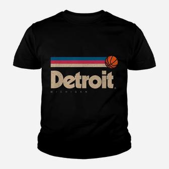 Detroit Basketball B-Ball City Michigan Retro Detroit Youth T-shirt | Crazezy