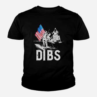 Dibs 4th Of July Astronaut Moon Landing Space Themed Shirt Youth T-shirt - Thegiftio UK