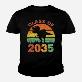 Dinosaur Class Of 2035 Grow With Me First Day Kindergarten Sweatshirt Youth T-shirt | Crazezy