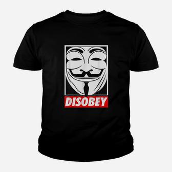 Disobey Big Face Anonymous Youth T-shirt | Crazezy