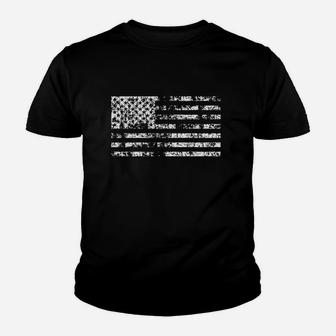 Distressed American Flag Patriotic July 4Th Youth T-shirt | Crazezy