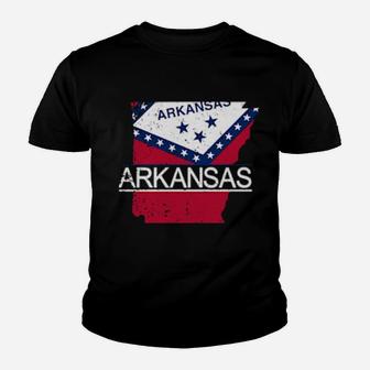 Distressed Arkansas Simple Art Design Youth T-shirt - Monsterry DE