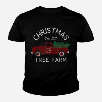Distressed Christmas Tree Farm - Christmas Apparel Youth T-shirt | Crazezy AU
