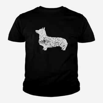 Distressed Corgi Silhouette Dog Owner Youth T-shirt | Crazezy