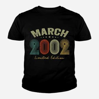 Distressed March 2002 19Th Birthday Retro 19 Years Old Youth T-shirt - Monsterry CA