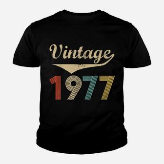 Distressed Retro Vintage 1977 Birthday Idea Youth T-shirt - Monsterry