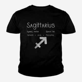 Distressed Sagittarius Symbol Zodiac Sign Birthday Gift Youth T-shirt | Crazezy CA