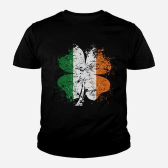 Distressed Shamrock Irish Flag StPatrick's Day Ireland Youth T-shirt | Crazezy