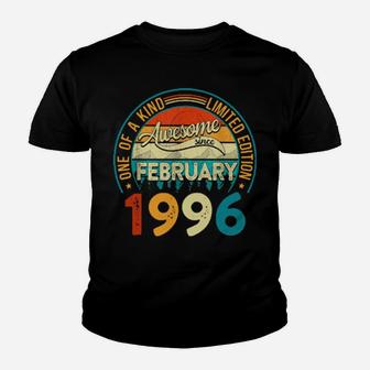 Distressed Vintage Awesome Since February 1996 25 Years Old Youth T-shirt - Monsterry CA
