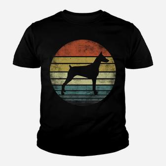 Doberman Lover Owner Gifts Retro Sunset Dog Silhouette Dad Youth T-shirt | Crazezy DE