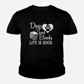 Dog And Books Are Good Youth T-shirt | Crazezy