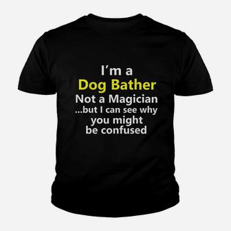 Dog Bather Job Career Pet Owner Vet Youth T-shirt | Crazezy