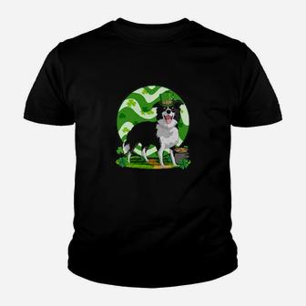 Dog Border Collie Dog Irish Leprechaun St Puppy Pet Youth T-shirt - Monsterry
