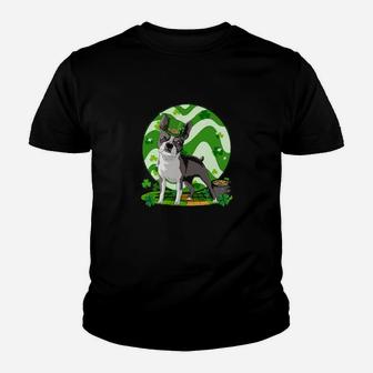 Dog Boston Terrier Dog Irish Leprechaun St Puppy Pet Youth T-shirt - Monsterry