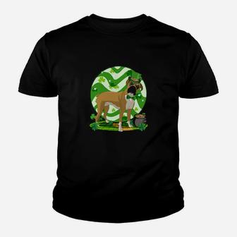 Dog Boxer Dog Irish Leprechaun St Puppy Pet Patricks Day Youth T-shirt - Monsterry