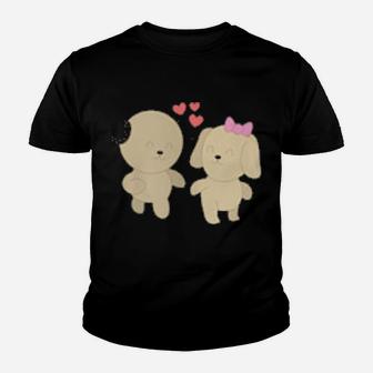 Dog Couples Wedding Anniversary Valentines Him Her Youth T-shirt - Monsterry